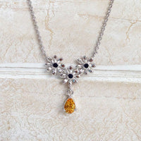 Daisy Necklace in Sapphire & Citrine