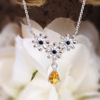Daisy Necklace in Sapphire & Citrine
