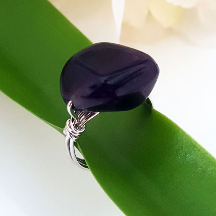 Pebble Amethyst Ring