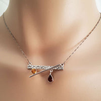 Imbalance Necklace - Garnet, Citrine