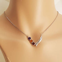 Qonstillation Necklace- Amethyst, Garnet, Citrine 14.04gms