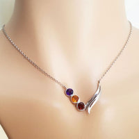 Qonstillation Necklace- Amethyst, Garnet, Citrine 14.04gms