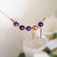 Oddacity Necklace - Amethyst , Citrine