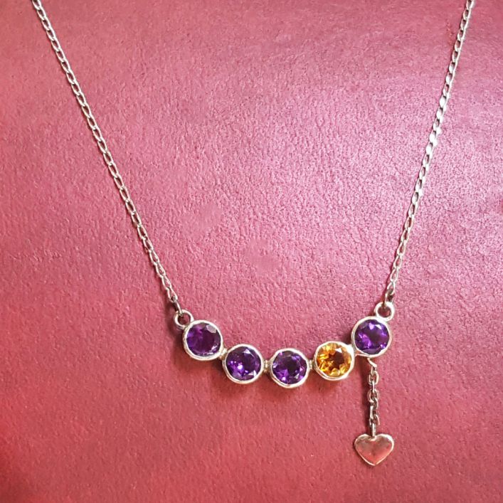 Oddacity Necklace - Amethyst , Citrine