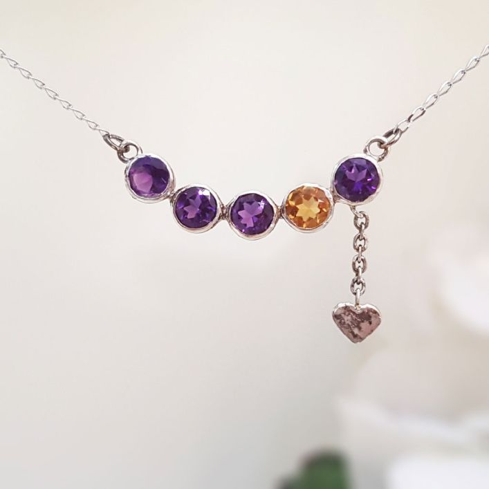 Oddacity Necklace - Amethyst , Citrine