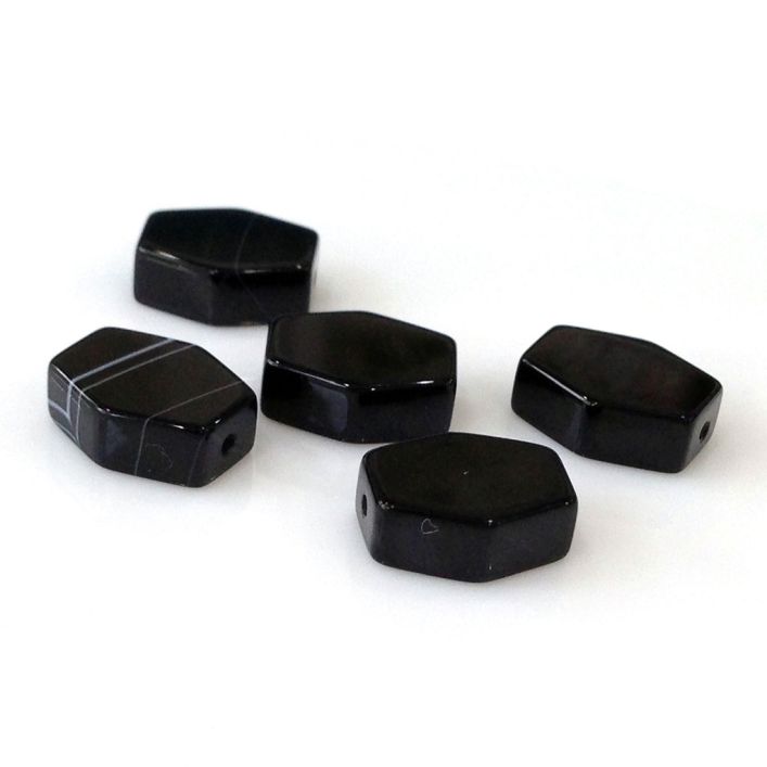 Black Agate - Hexagon Shape
