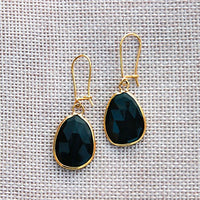 Classic Blue Tiger Eye Earrings - Dewdrop