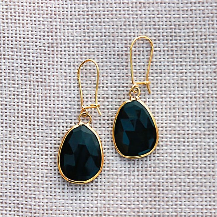 Classic Blue Tiger Eye Earrings - Dewdrop
