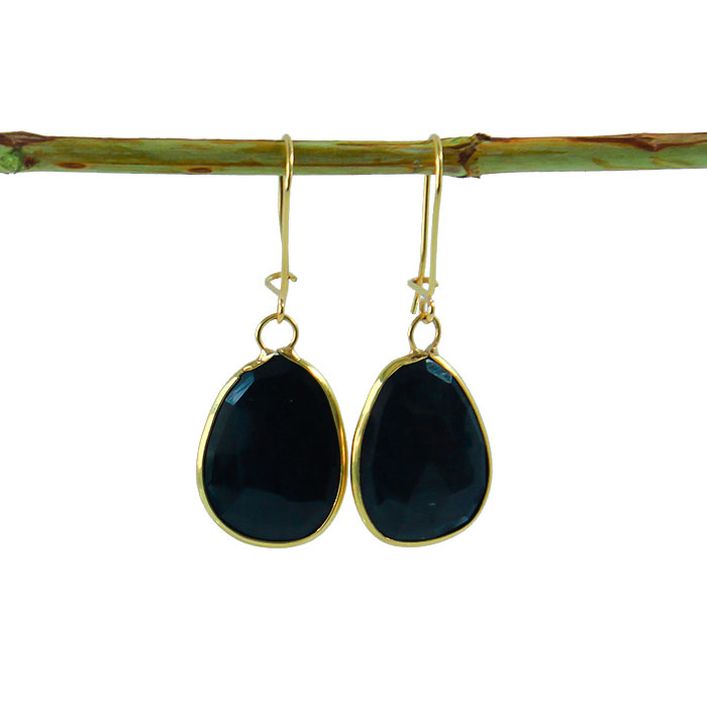 Classic Blue Tiger Eye Earrings - Dewdrop