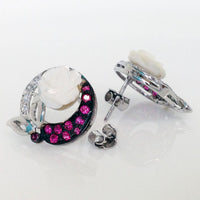 Belle Earrings Ruby Mother Pearl