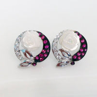 Belle Earrings Ruby Mother Pearl