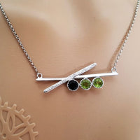 A light weight necklace made in High Quality Silver and natural and authentic Onyx