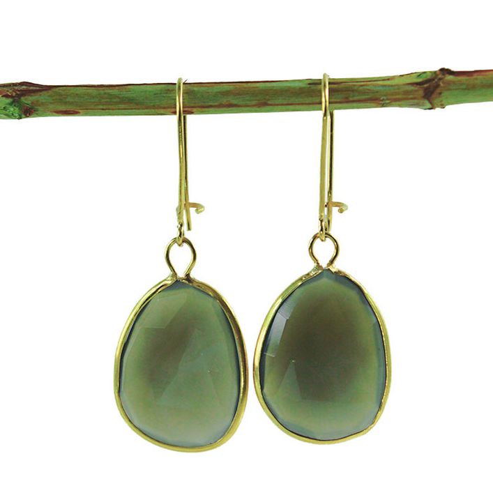 Classic Brown Chalcedony Earrings