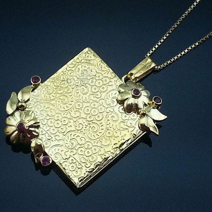 Square Gold Locket (Bespoke)