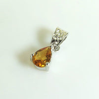 Birthstone Teardrop Pendant - Citrine