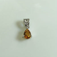 Birthstone Teardrop Pendant - Citrine