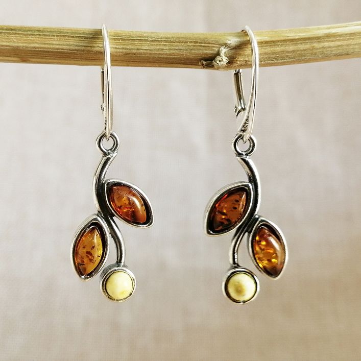 Amber Leaf Earrings