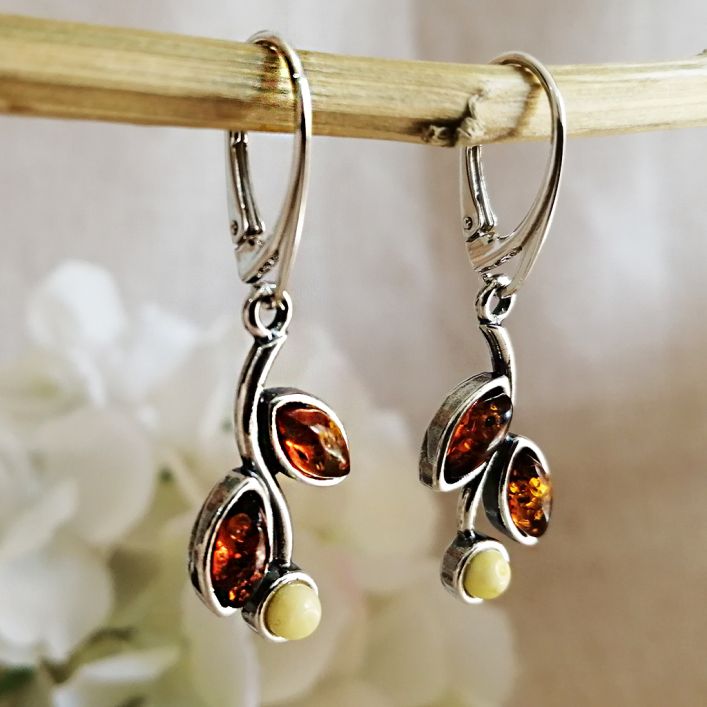 Amber Leaf Earrings