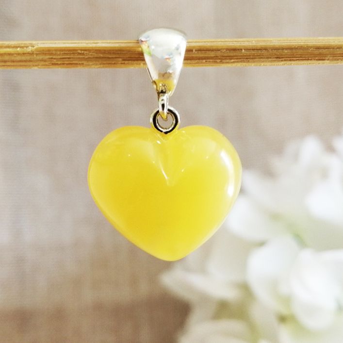Amber Heart Pendant