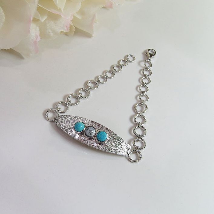 Birthstone Timeline bracelet - Round Shape Turquoise, Feroza, Agate