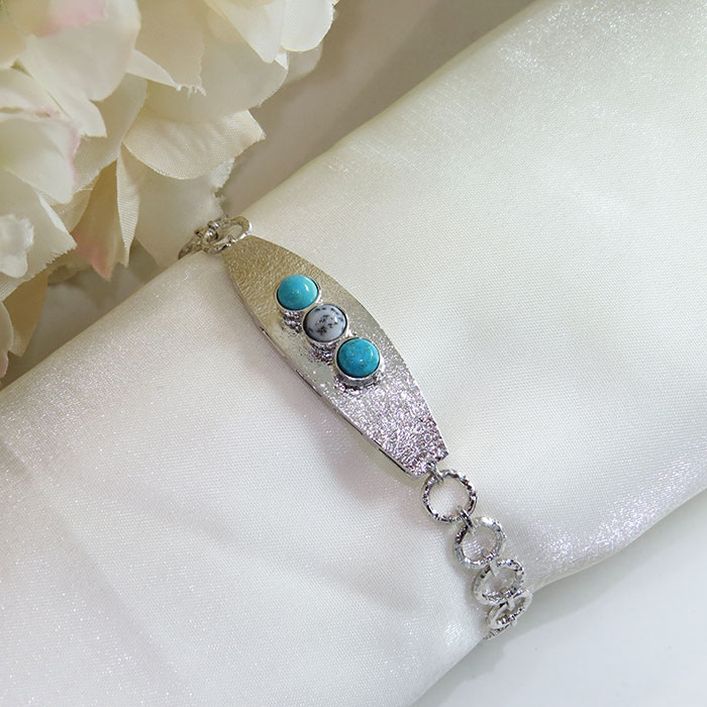 Birthstone Timeline bracelet - Round Shape Turquoise, Feroza, Agate