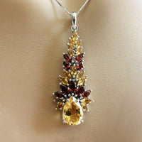 Autumn Pendant - Citrine, Garnet