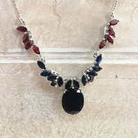 Poise Necklace - Blue Sapphire, Garnet