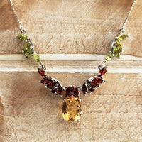 Felicity Party Necklace - Citrine, Garnet, Peridot