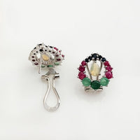 Flashy Studs - Multi Gemstone - Blue Sapphire, Ruby, Opal, Emerald Earrings