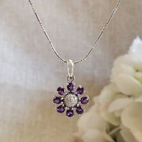 Amethyst Flower Pendant