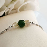 Vibrant Bracelet- Rutile Quartz with Green Onyx