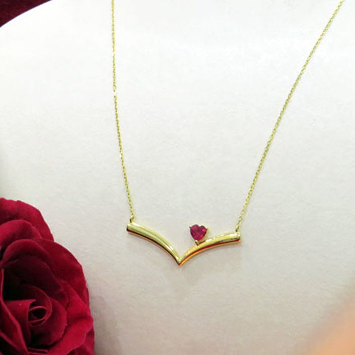 Ruby Heart Necklace