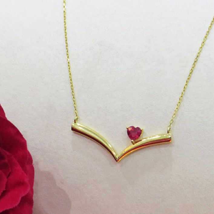 Ruby Heart Necklace