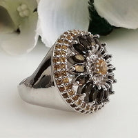 Queen Flower Ring - Smoky Topaz