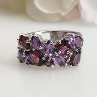 Lavender Ring - Amethyst, Garnet