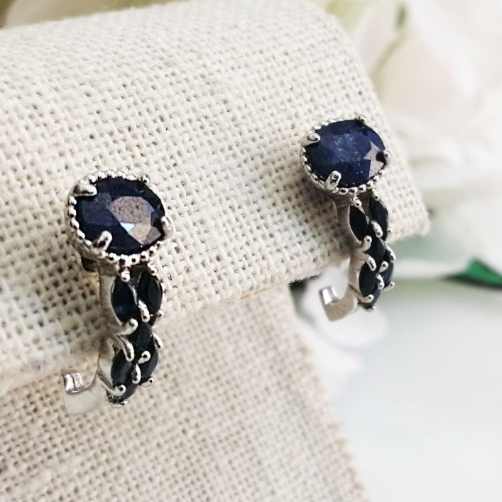 Blooming Blue Sapphire Earrings