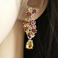 Autumn Earrings - Garnet, Citrine