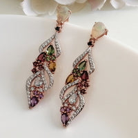 Plume Earrings - Opal, Garnet, Topaz, Amethyst and Multi Gem Stones