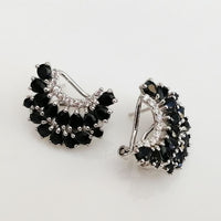 Crescent Earrings - Blue Sapphire