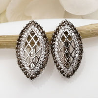 Marquise Net Earrings- Smoky Topaz