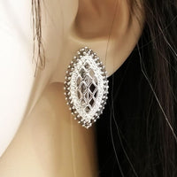 Marquise Net Earrings- Smoky Topaz