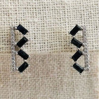 Step Studs - Blue Sapphire