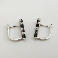 Step Studs - Blue Sapphire