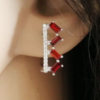 Step Studs - Garnet