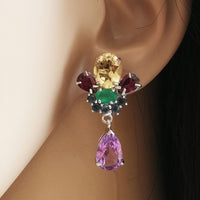 Carnival Earrings - Citrine, Emerald, Blue Sapphire, Amethyst
