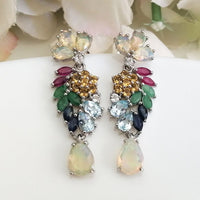 Felicitate Earrings - Opal, Ruby, Emerald, Citrine, Blue Sapphire, Aquamarine
