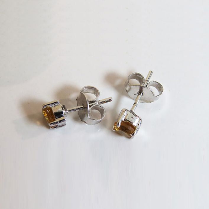 Birthstone Simple Studs - Citrine
