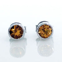 Birthstone Simple Studs - Citrine