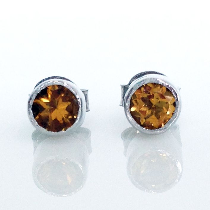 Birthstone Simple Studs - Citrine
