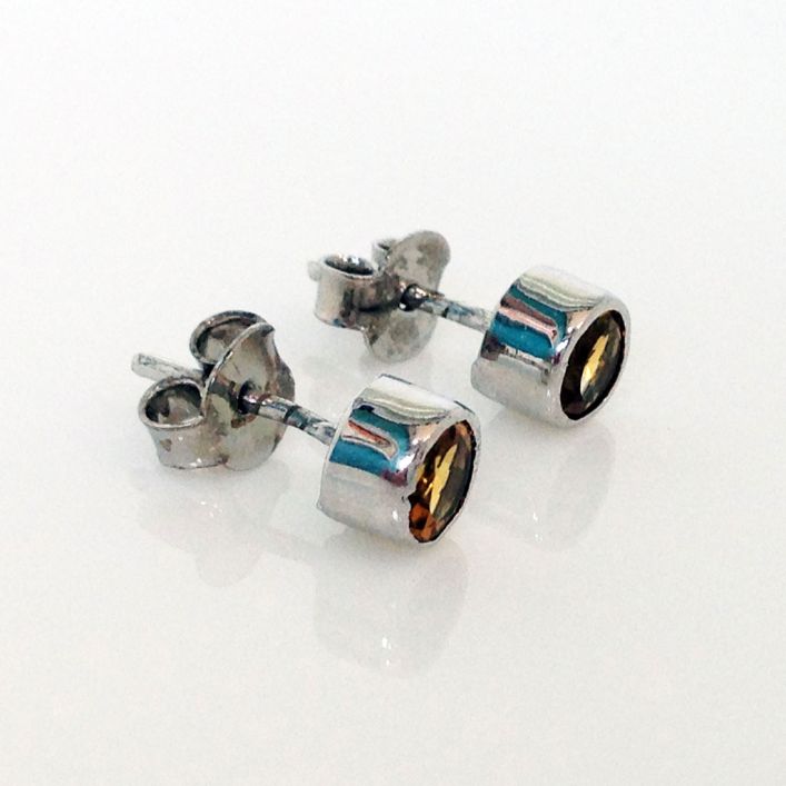 Birthstone Simple Studs - Citrine